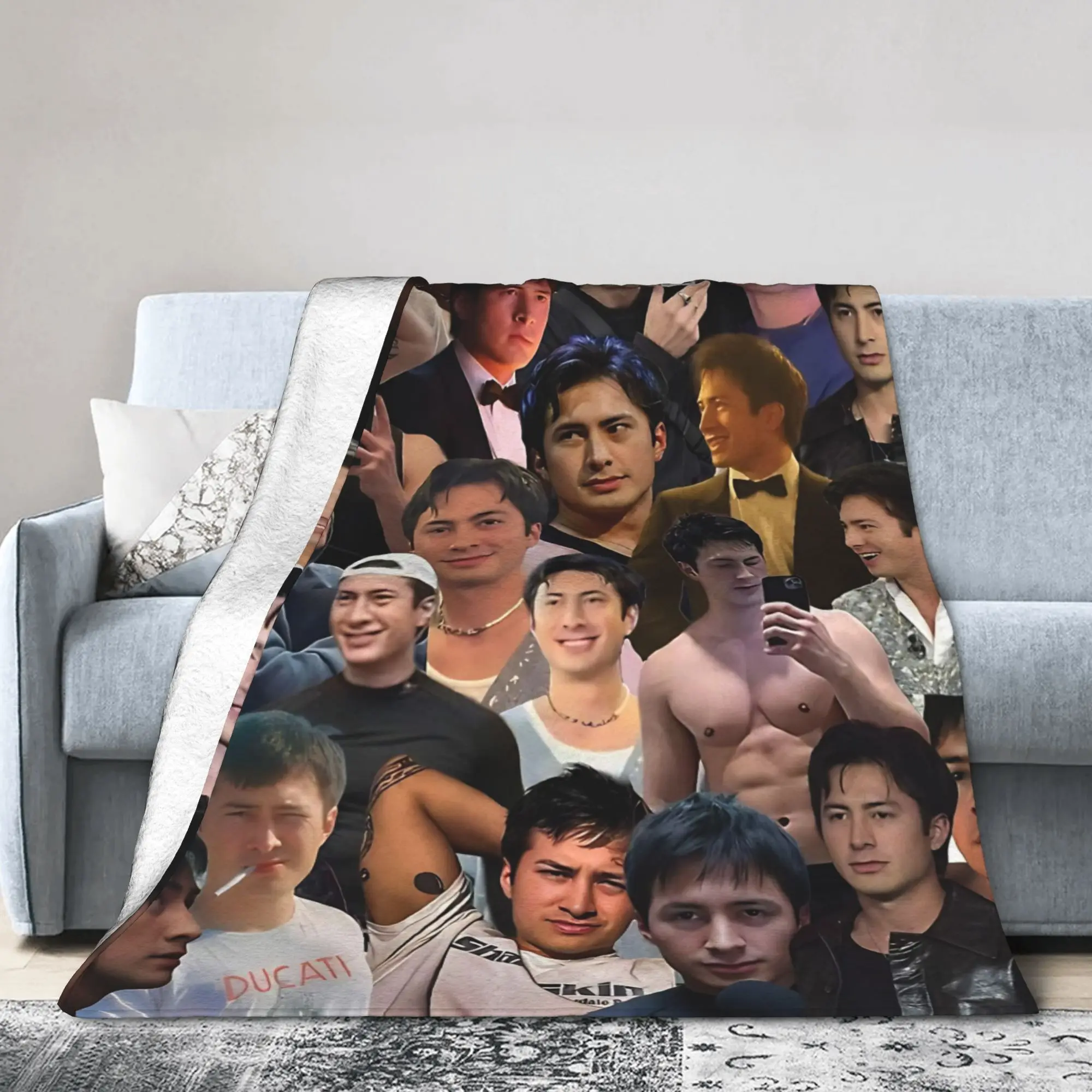 Super Soft BlanketGirls Boys Picnic Hudson Williams Photo Collage Throw Blanket  Flannel Bedspread For Living Room Sofa Cover