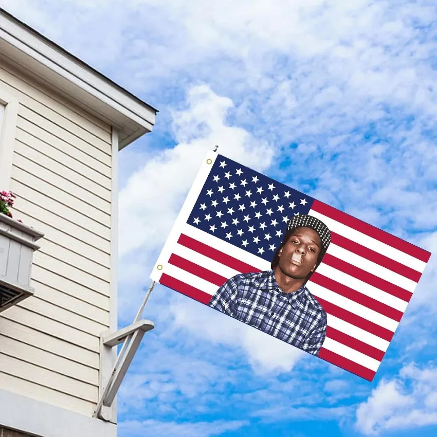Vintage Hip Hop Rapper Flag Tapestry 3x5FT Music Wall Hanging for Bedroom Dorm Living Room Man Cave