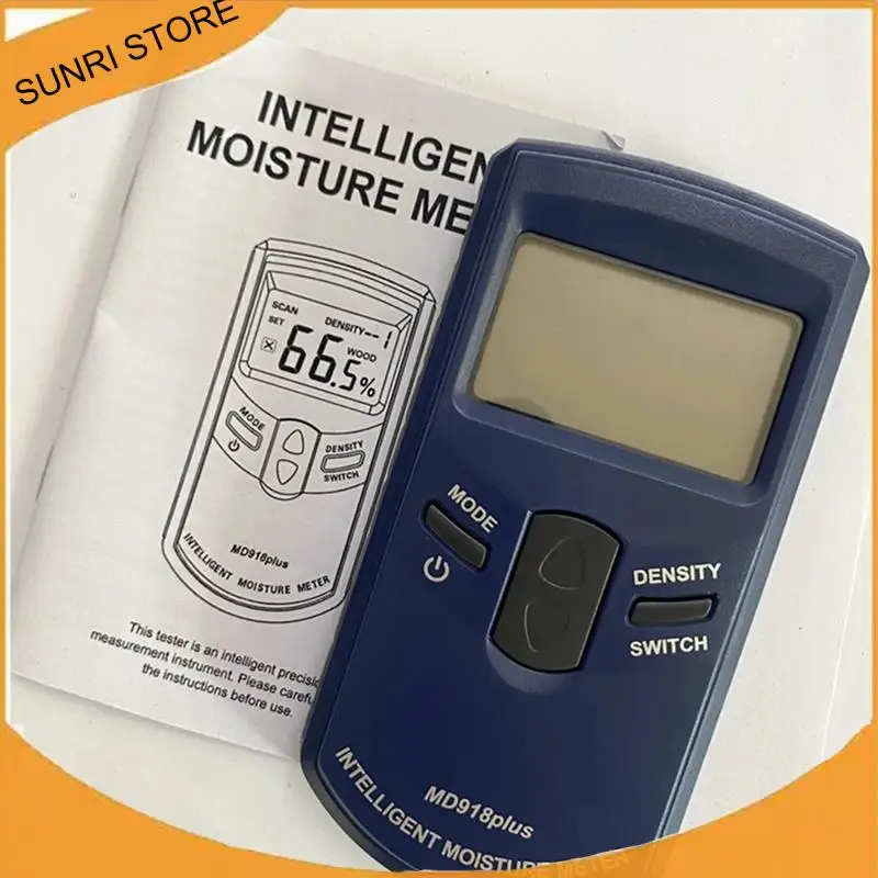 SUNRI-Md918plus Medidor de humedad de madera inductivo Detector de humedad húmeda de madera de ondas electromagnéticas