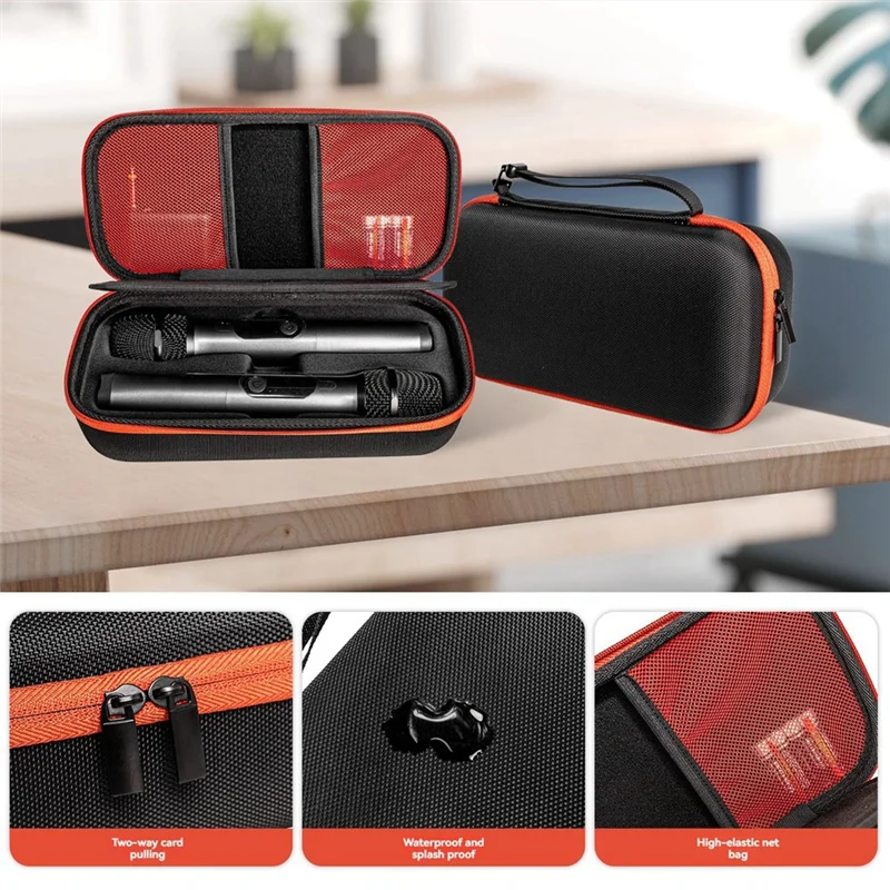 

AU61-Microphone Storage Bag For JBL Partybox Wireless Mic Bluetooth Microphone Box Portable Travel Carrying Case