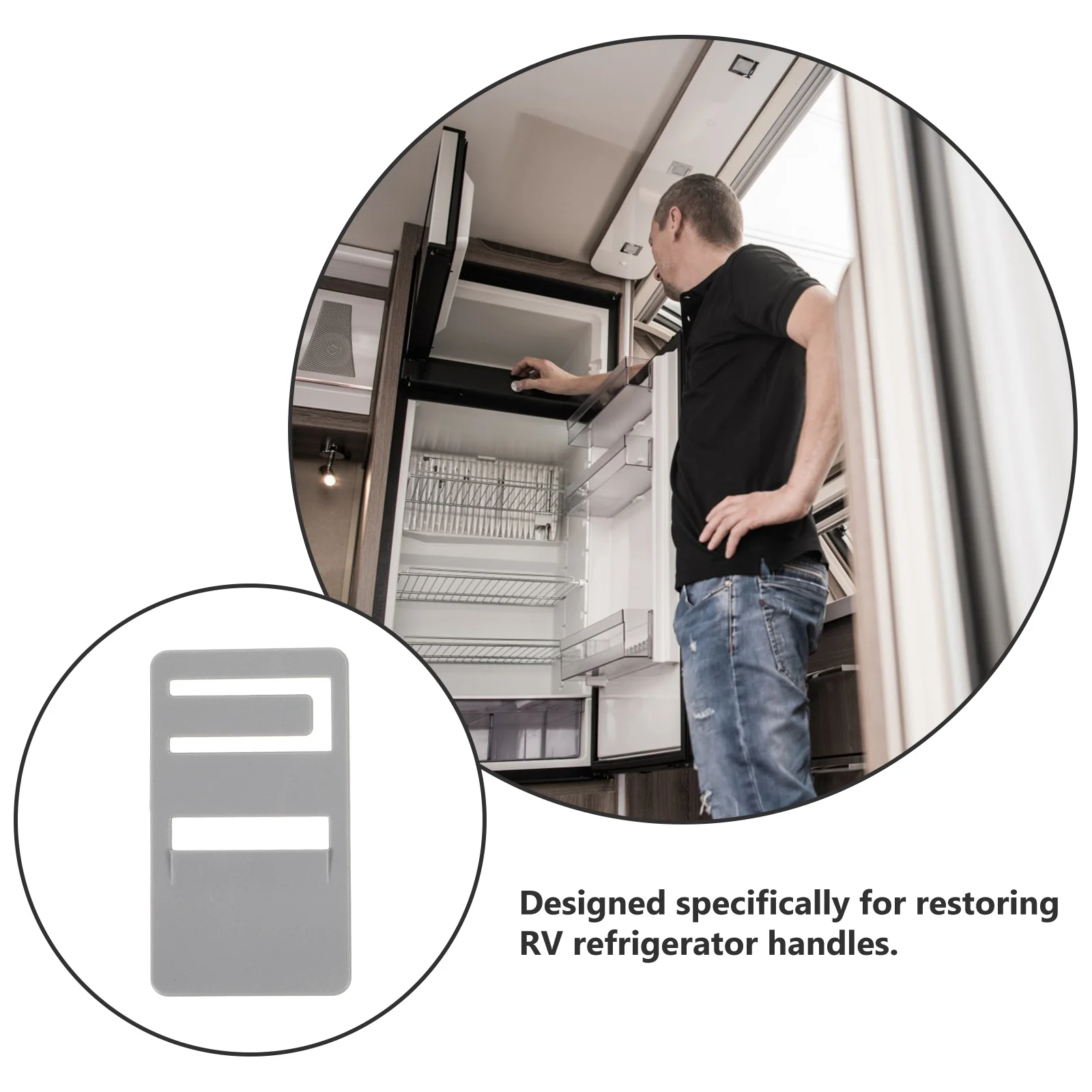 

2Pcs Rv Refrigerator Door Prop Kit Easy Install Handle Repair Parts Rv Fridge Accessories Refrigerator Door Prop Clips