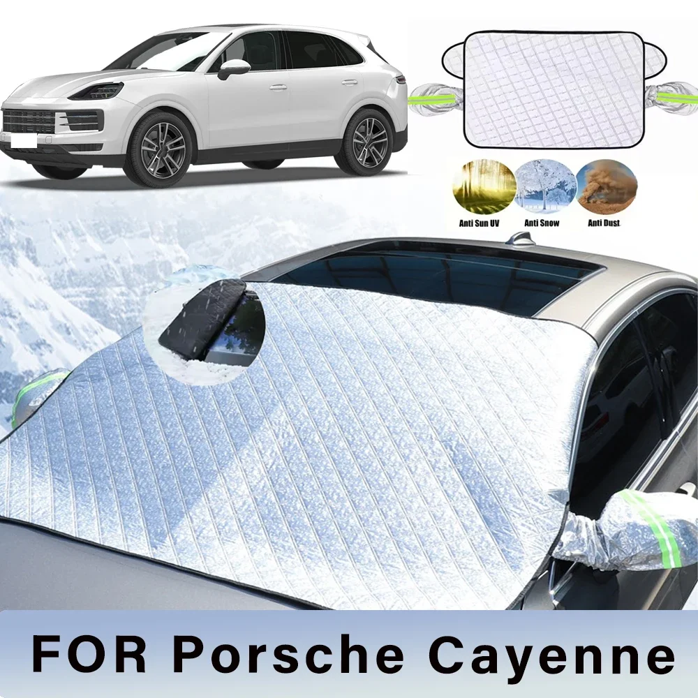 

Thickened Car Now Sunshade Windshield Cover With 5/9 Magnets UV Protection Anti Snow Sunlight For Porsche Cayenne