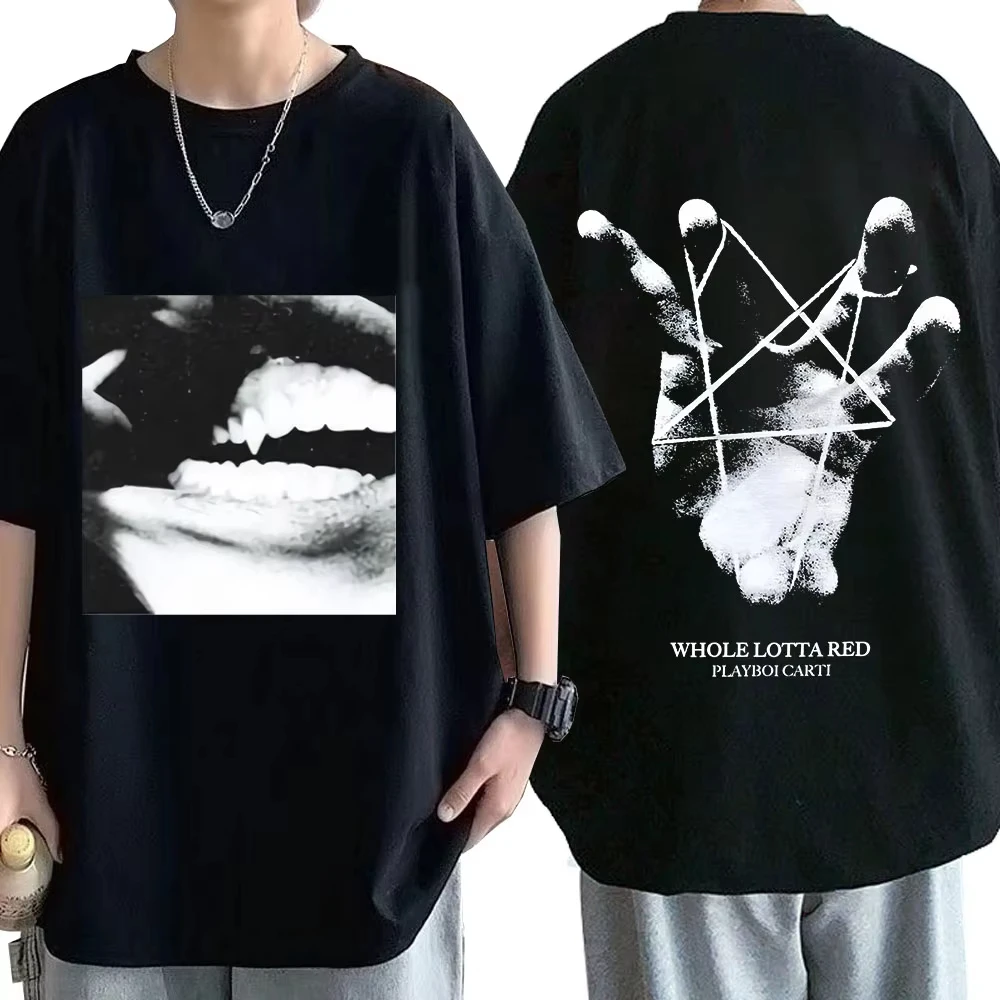 

European Size Cotton T-Shirt Hip Hop Rapper Playboi Carti Music T-Shirt Short Sleeve Crew Neck Women's Fashion Top Oversized