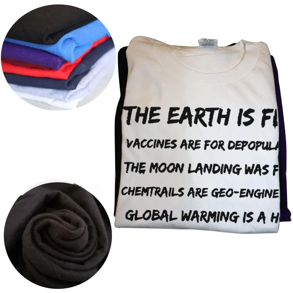 Birthday Gifts Earth Is Flat Against Scientism Funny Flat Earth T Shirts Graphic Cotton Streetwear Short Sleeve  T-shirt Men