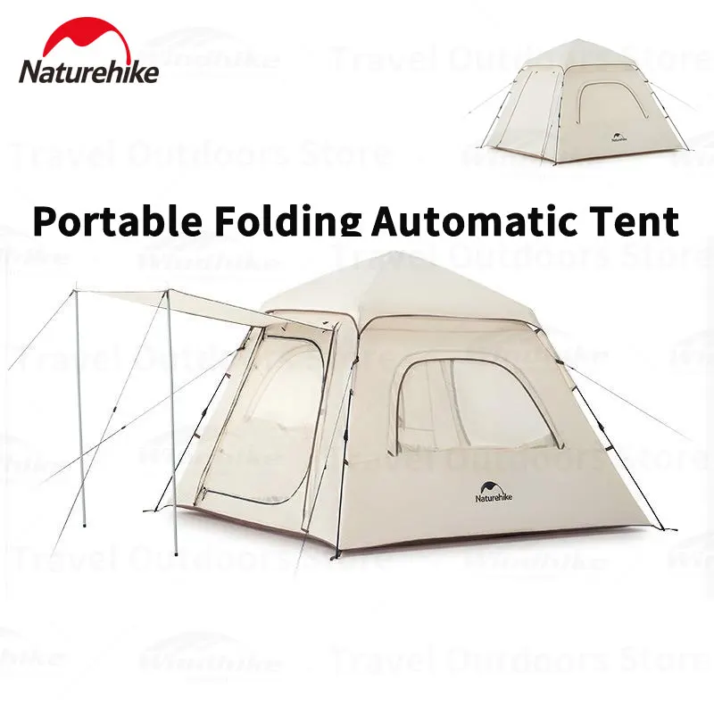 Naturehike 210T Polyester Tent One Touch Quick Opening Camping Tent UPF50+ Travel Awning Tent Portable Folding Automatic Tent