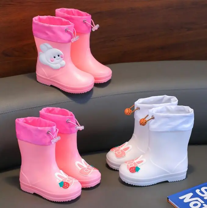 

New Style Children Rain Boots Classic Waterproof Children's Shoes Rubber Boots for Kids PVC Baby Cartoon Non-slip Water Shoes