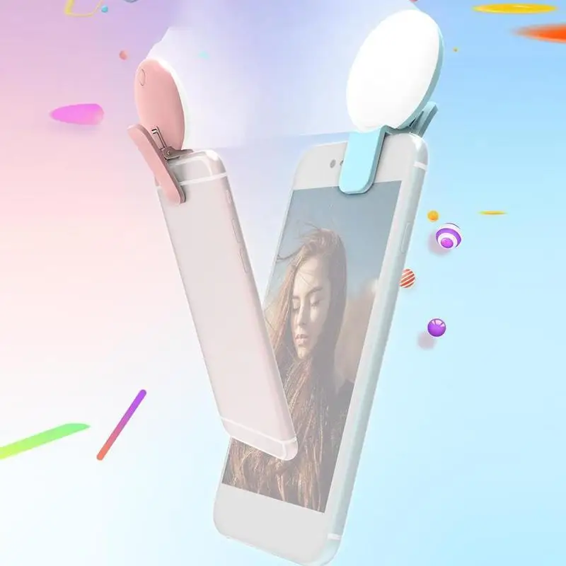 Portable Mini Practical Mobile Phone Fill LED Selfie Beauty Three Stop Dimming Circle Photography Clip Fill Light