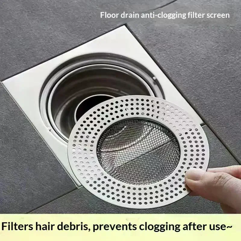 Stainless Steel Floor Drains Kitchen Food Slag Bathroom Mesh Sink Filter Strainer Hair Catcher Stopper Home Metal Drain Plugs