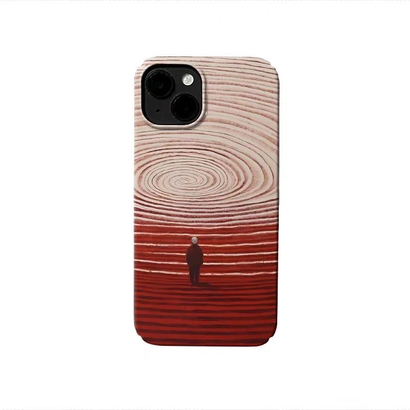 

ins Korean Red Desert Loop Solo Walker Phone Case for IPhone 17 16E 15 14 Plus 13 Mini 11 Pro Max 12 Pro Back Cover XR SE Case
