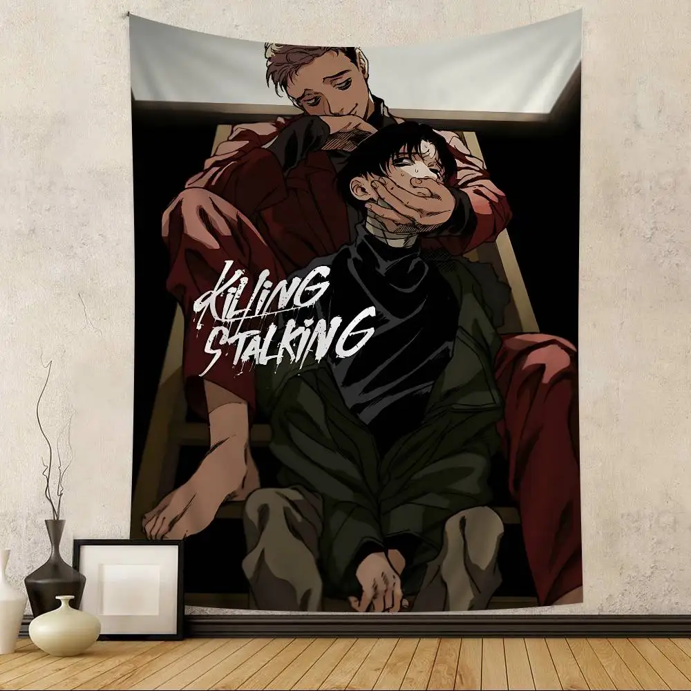 Anime Killing Stalking Tapestry Art Printing Japanese Wall Tapestry Anime Wall Hanging Home Decor