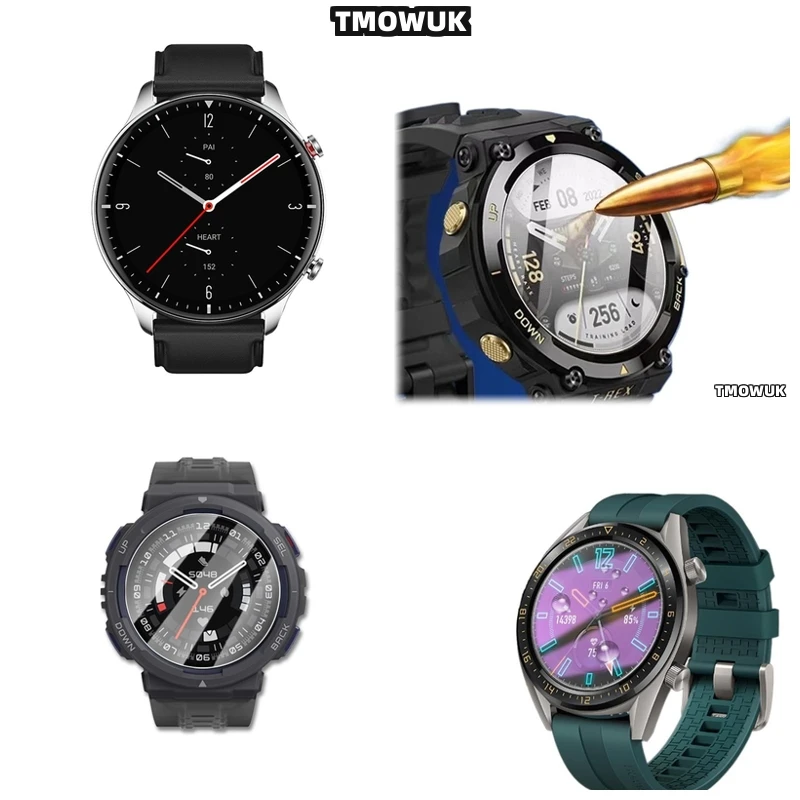 

For Amazfit GTR Cheetah Pro Active Edge Balance 2 Falcon Tempered Glass Screen Protector 9H HD Anti - Scratch Coat