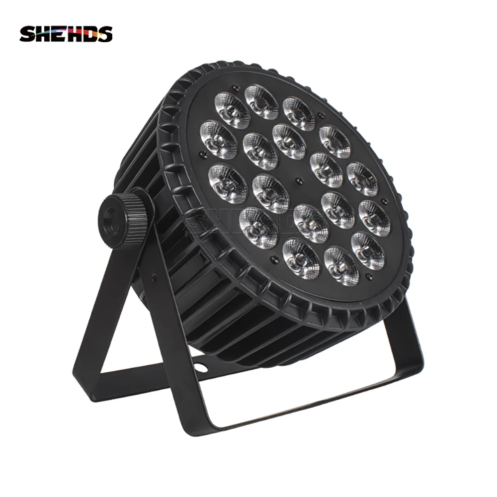 SHEHDS 1pcs Flat LED Aluminium RGBWA UV 6in1 Par Light DMX512 For DJ Disco Wedding Christmas Decoration Church