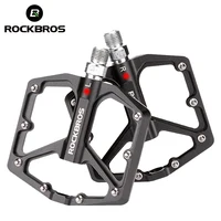 ROCKBROS MTB ciclismo ultraligero Pedal bicicleta sellado DU rodamiento pedales aleación de aluminio CRMO antideslizante tacos bicicleta parte pedales