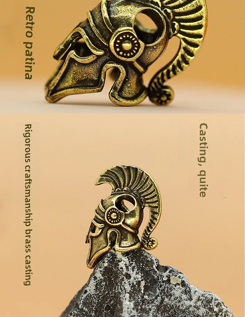 3 cm Mini Spartan Helm Messing Figur Handwerk Desktop Dekoration Heiße Souvenir Ornament – Detail 6