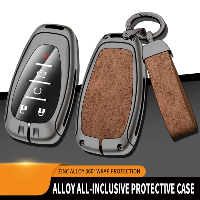 

Car Key Case Cover Shell For Chevrolet Equino Orlando Cruze Spark Sonic Chevy Pontiac Zinc Alloy Leather Keyless Car Accessories