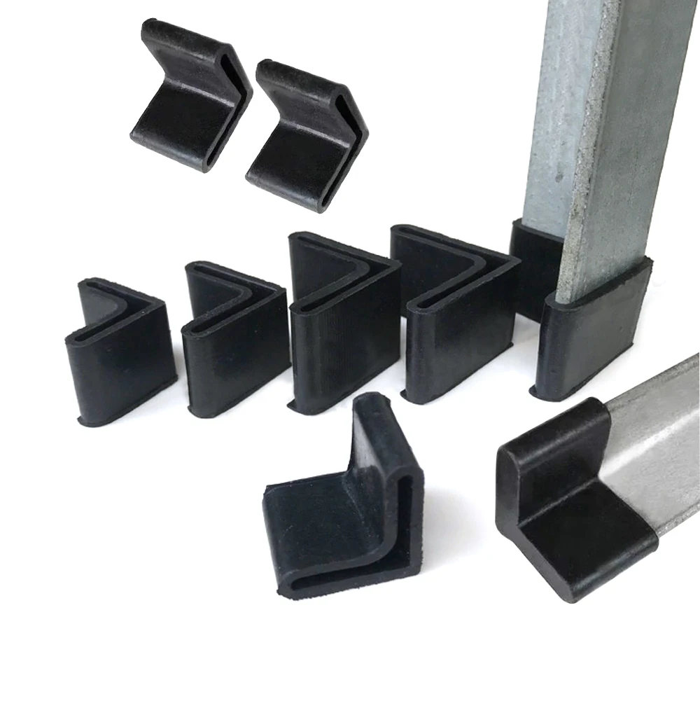 

2/4Pcs L-shaped Rubber Triangle Angle Iron End Cover Caps Black Feet Protective Cover Anti Scratch Shelf Table Chair Leg Pad