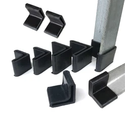 2/4Pcs L-shaped Rubber Triangle Angle Iron End Cover Caps Black Feet Protective Cover Anti Scratch Shelf Table Chair Leg Pad