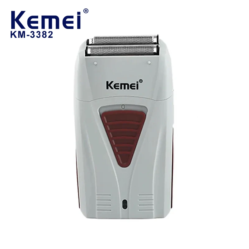 Kemei 3382 ماكينة حلاقة كهربائية للرجال احباط الترددية الحلاقة USB قابلة للشحن شفرة مزدوجة رئيس ماكينة حلاقة أداة تهذيب اللحية