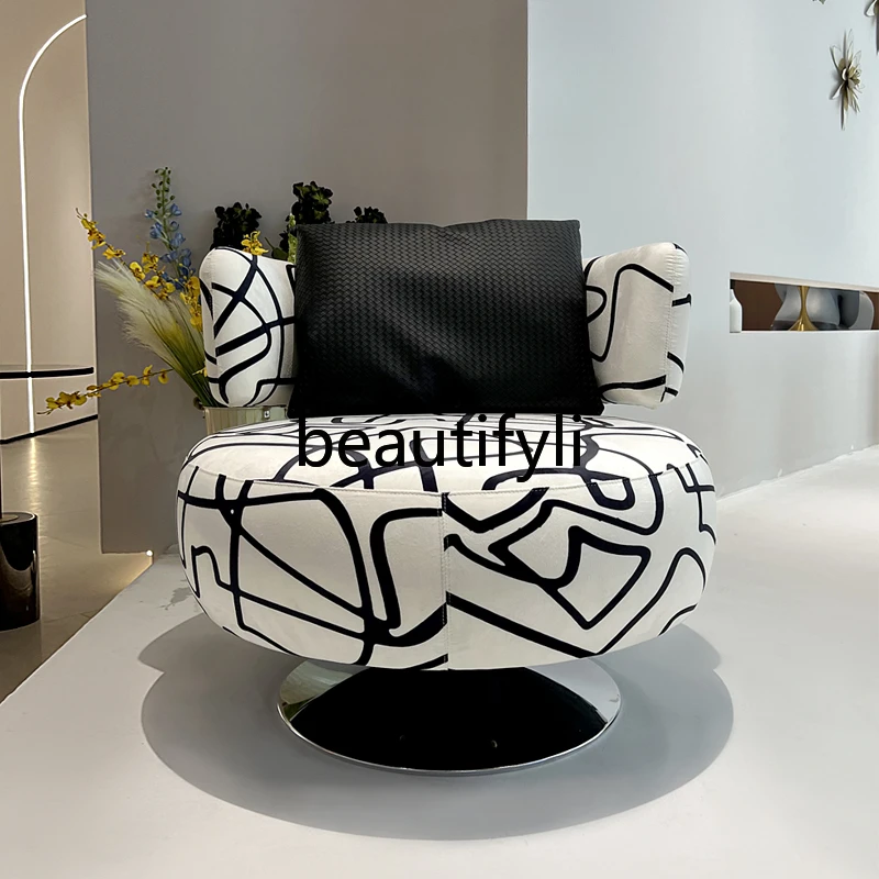 Cream wind lazy sofa chair retro wind living room balcony bedroom casual rotating single chair