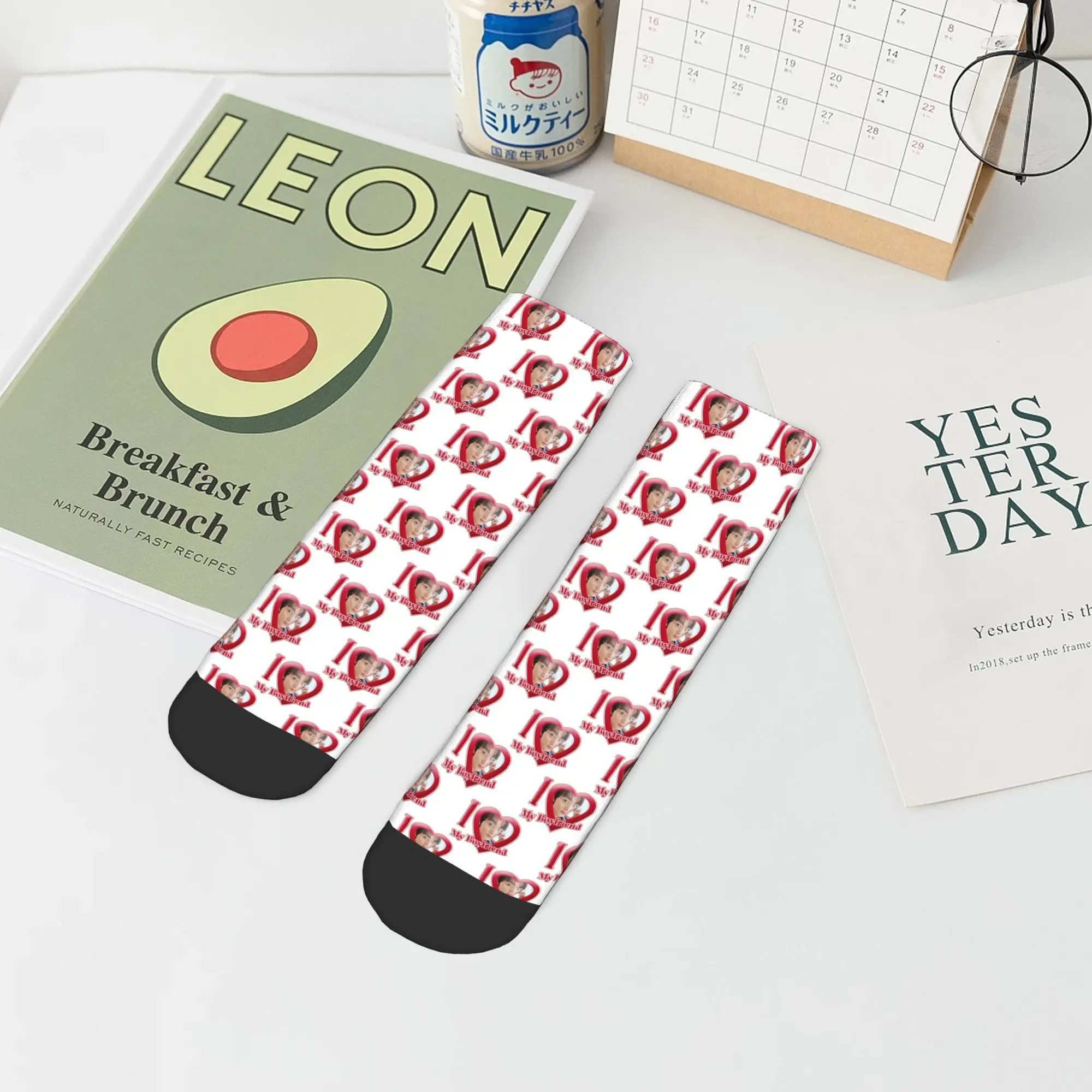 Calcetines NCT Haechan para todas las estaciones, amo mi novio, Harajuku, calcetines deportivos súper suaves de tubo medio, medias suaves y divertidas para hombres y mujeres