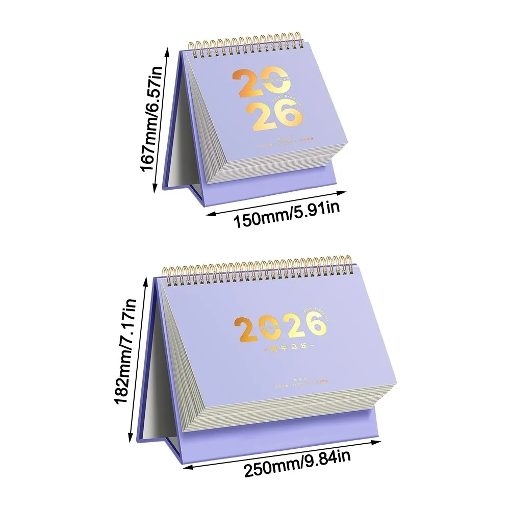 Standing 2026 Desktop Desk Calendar Time Management Foldable Table Calendar Thick Paper Academic Planner Table Decorations