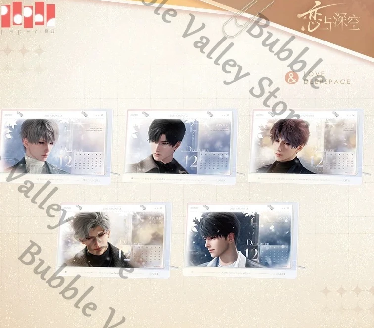 

Подлинное аниме Love and Deepspace Sylus Caleb Rafayel Zayne Xavier Косплей 2026, мемориальный календарь, настольные календари с героями мультфильмов, Рождество