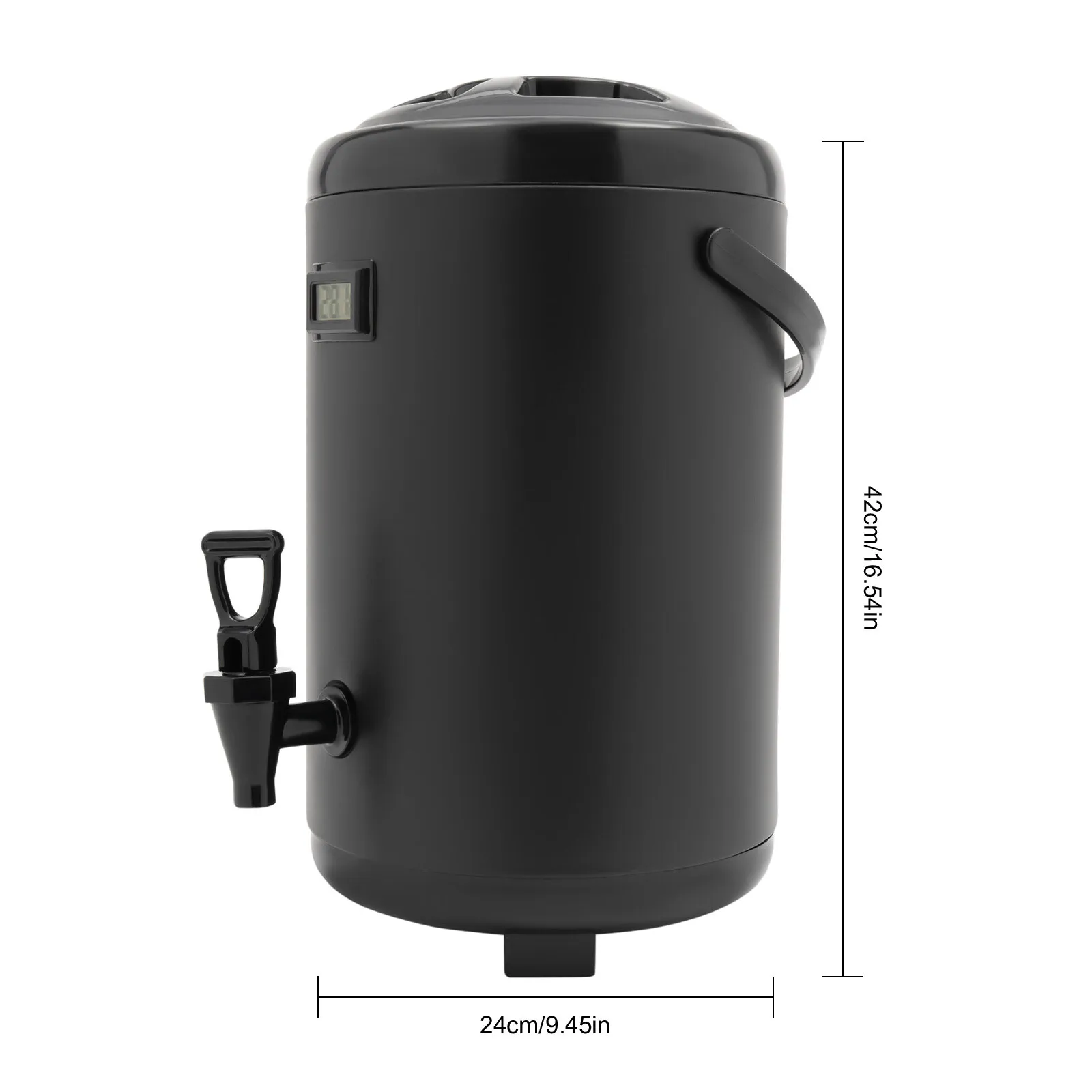 10-litrowy czarny izolowany dystrybutor do napojów/serwer do gorących napojów, izolowany dystrybutor do napojów ze stali nierdzewnej