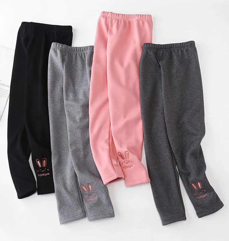 Mädchen Leggings Herbst Winter Dicke Warme Plus Nette Fond Kaninchen Kinder Kinder Baby Unten Teil Hosen – Detail 8