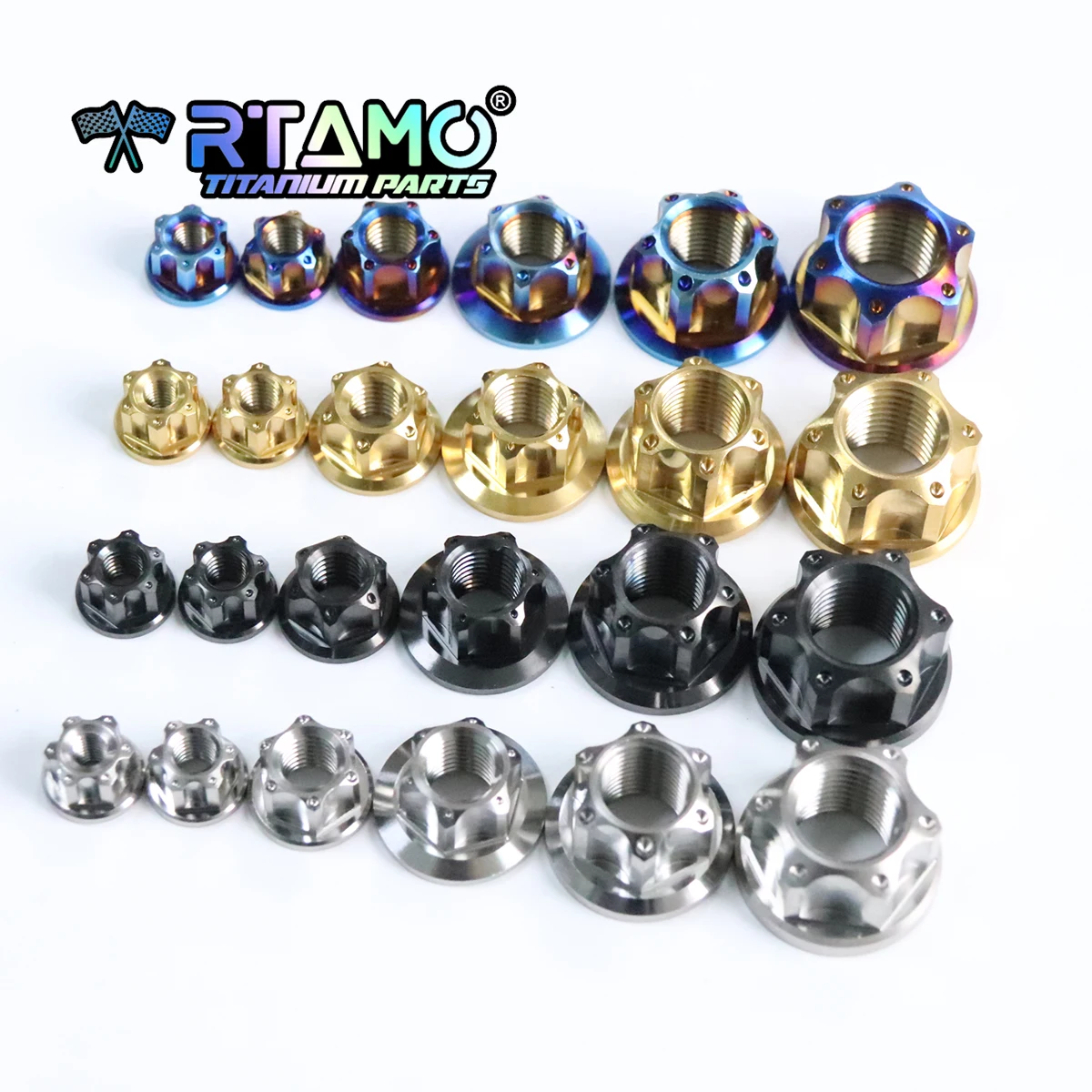 RTAMO Muttern aus Titanlegierung, M5, M6, M8, M10, M12 x 1,25/1,5/1,75 P, M14 x 1,5 P, Torx-Mutter, Ti-Befestigungselement, Fahrrad- und Motorradmutter (1 Stück) – Detail 2