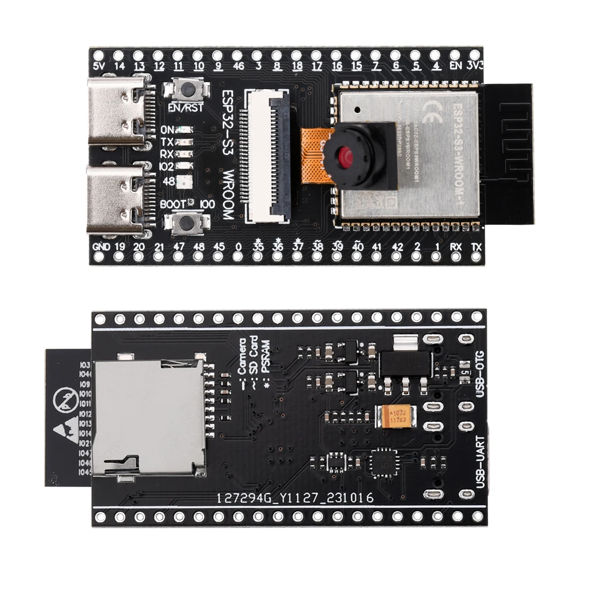 ESP32-S3 WROOM CAM development board WiFi Bluetooth module onboard ESP32-S3-WROOM-1 N16R8 module dual TYPE-C OV2640/OV5640