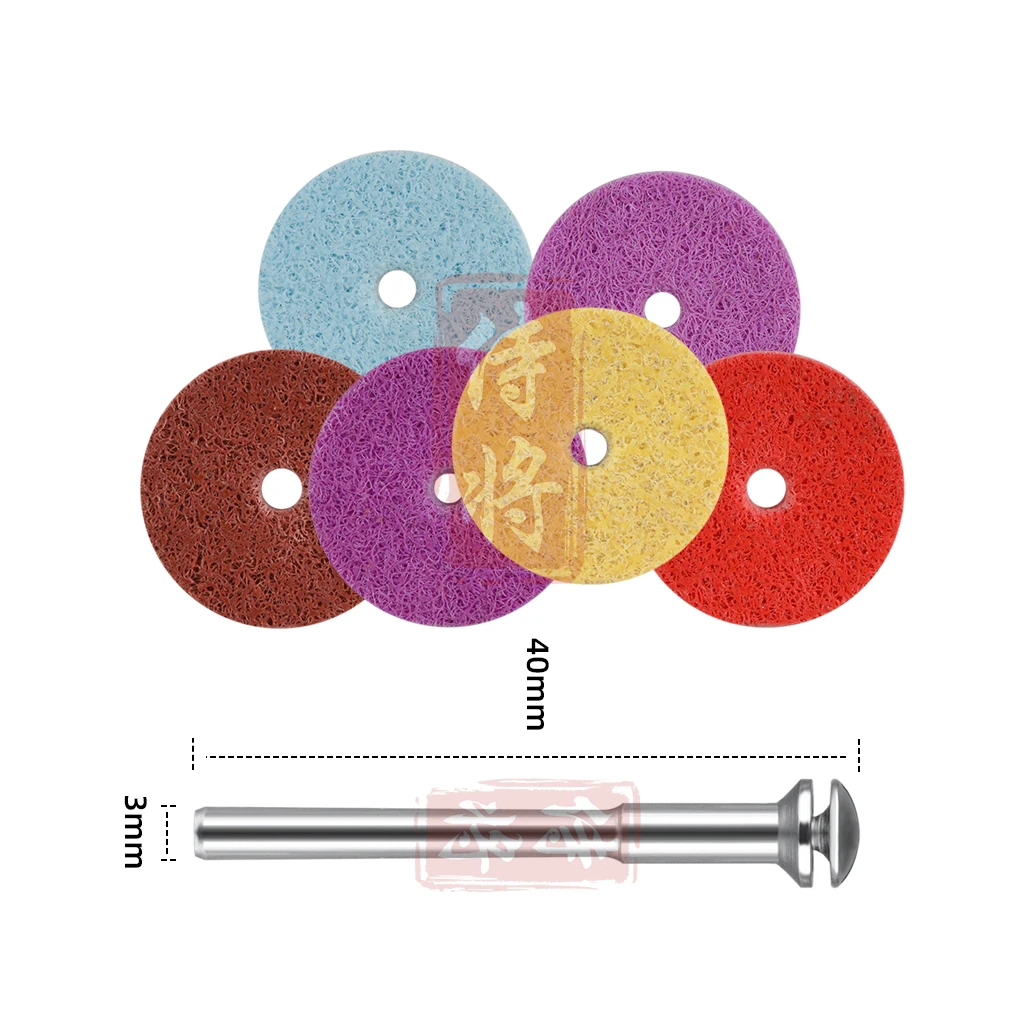 10PCS Nylon Fiber Grinding Head 3mm Shank Buffing Wheel Sheet For Polishing Mould Metal Wood Plastic etc. 180#-1500#