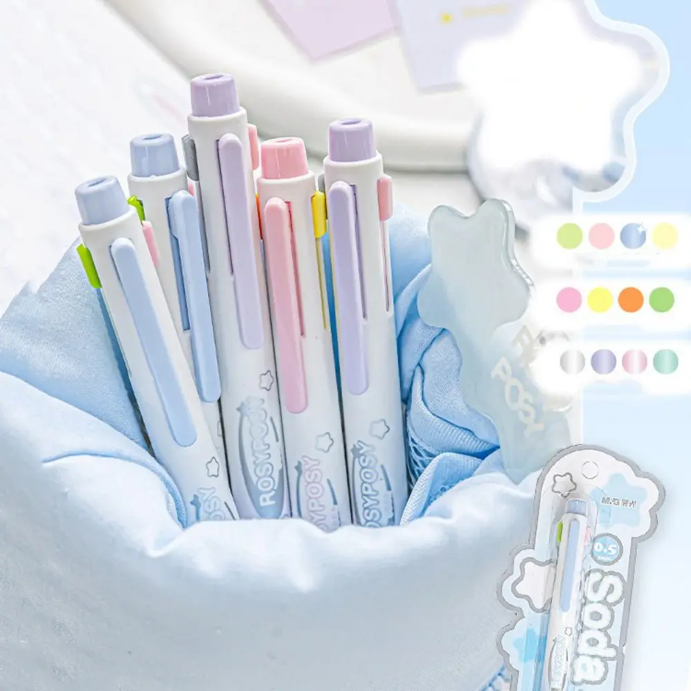 Multifunctional Four in One Ballpoint Pen Fine Flash Stationery Four-colors Gravity Pen Creative Pencil