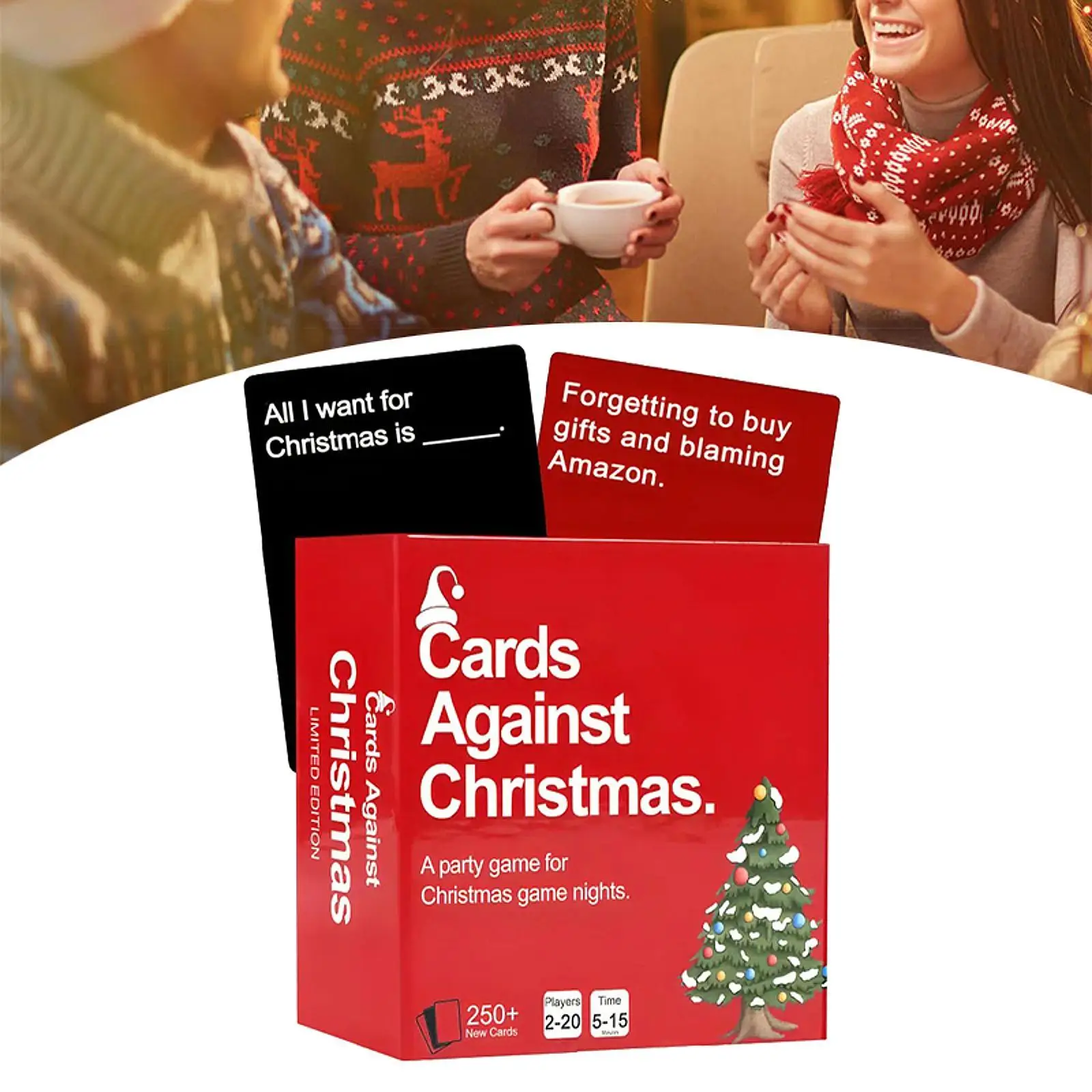 Christmas Themed Card Game Entertaining Family Game Night Gift for Kids Teens Party Santa Gifts Holiday Game for Age 15+