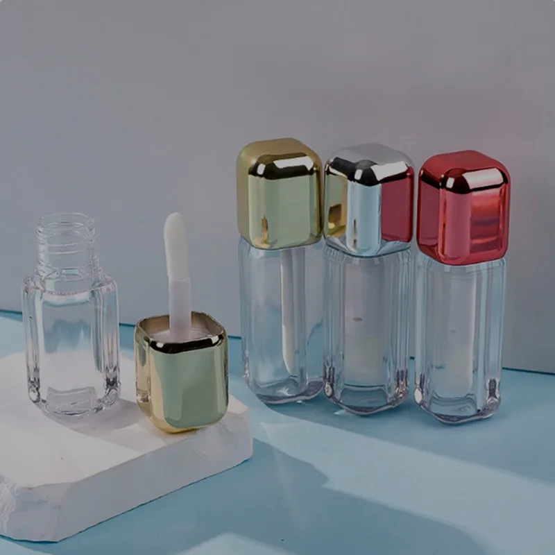 

10/30/50pcs 4ml 6ml Empty Lip Gloss Tube DIY Plastic Elegant Liquid Lipstick Container Square Mini Lip glaze Sample Bottle