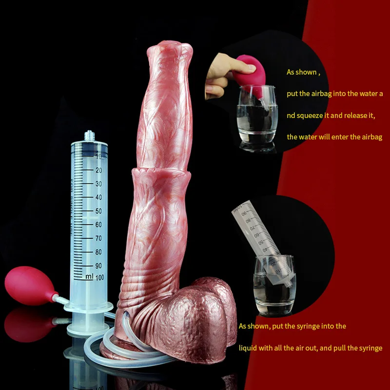 YOCY Big Horse Dildo Vibrator Squirting Water Realistic Animal Penis Toy With Suction Cup Anal Dildos For Women Men Masturbator