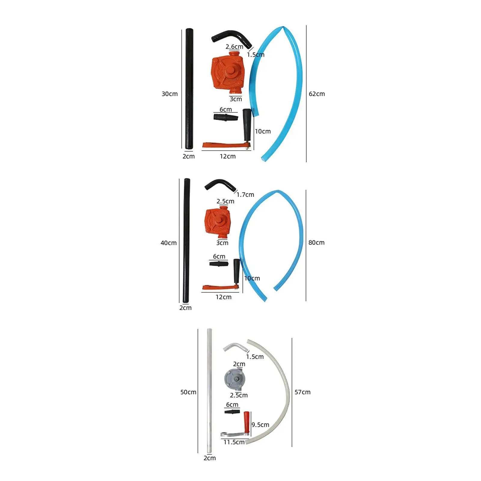 Automotive Hand Crank Oil Transfer Pump Iron Fluid Extractor Manual Barrel Pump for Car Truck Garden Workshop
