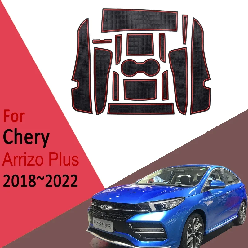 

for Chery Arrizo 6 Plus 2017 2018 2019~2022 Anti-Slip Rubber Cup Cushion Door Anti-dirty mat Accessories Car Styling Stickers