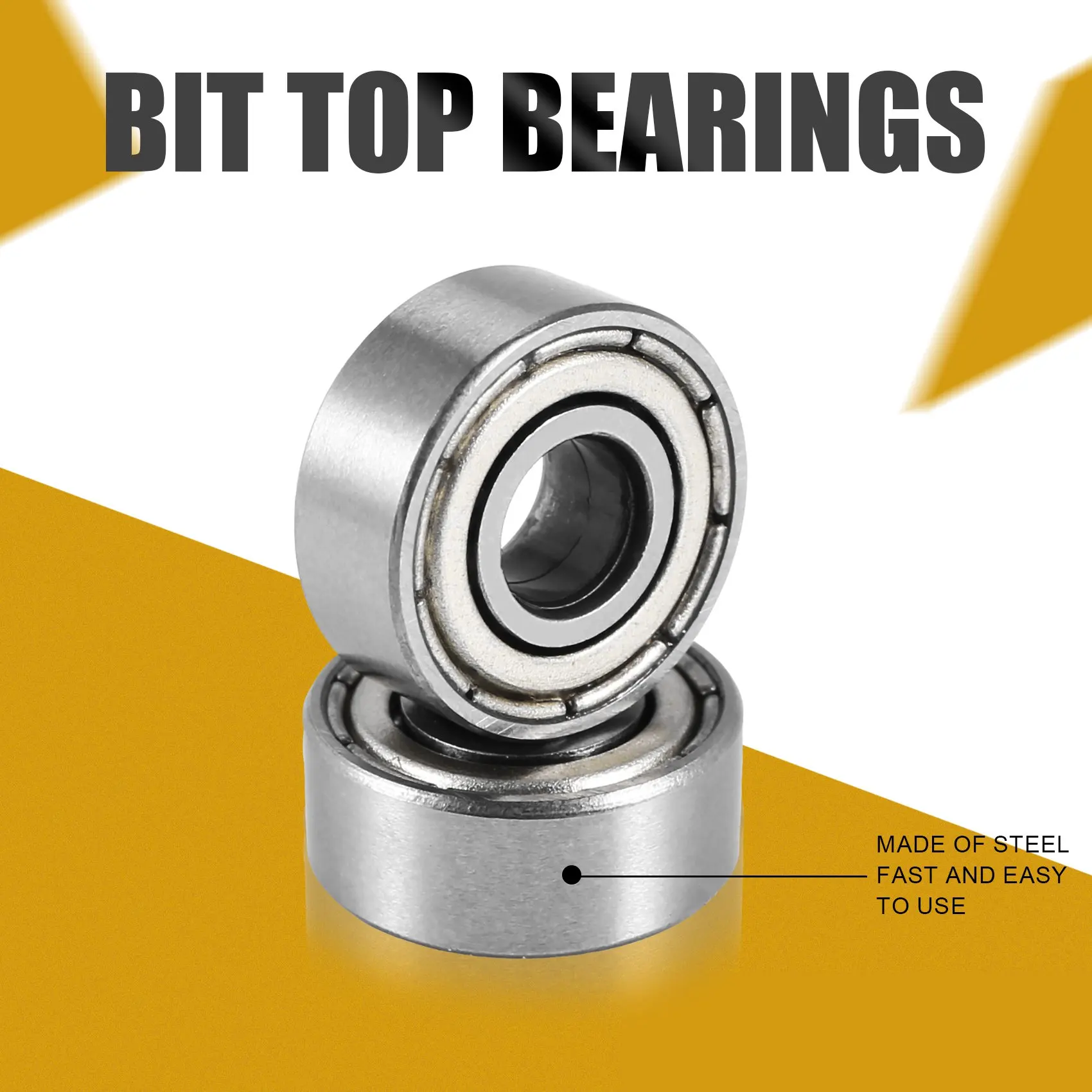 Top Bearing Router Bit Cutter Head Bearing Set Ball Bearing Acessórios Kit Interno 4.76mm Exterior 12.7mm