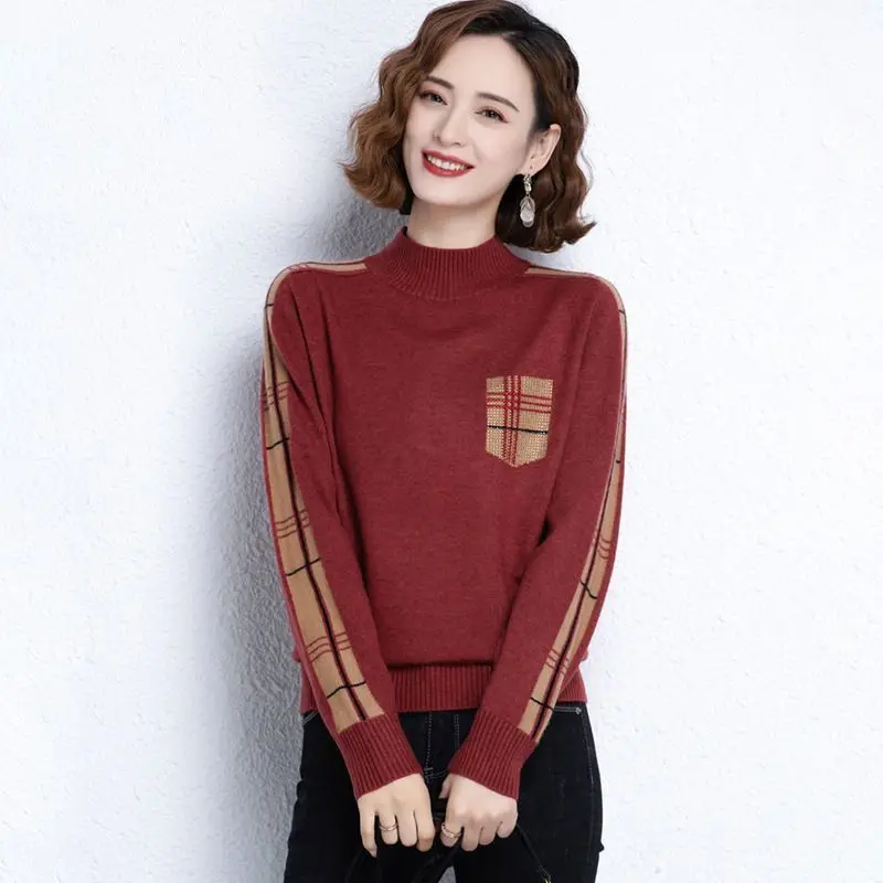 2023 New Ladies Undercoat Sweaters Tops Autumn Winter Thin Pullovers Knitwear Interior Lapping Office Lady Women\'s Clothing