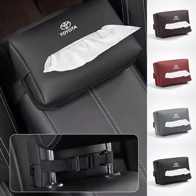

Для Toyota PU кожаная автомобильная коробка для салфеток, сумка для хранения аксессуаров Gazoo Racing Corolla Yaris Chr Auris Rav4 Prius Prado Ave