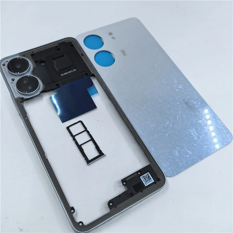 Housing Cover for Xiaomi Redmi 13C 4G Middle Frame+Battery Back Cover Rear Door + Sim Card Tray +Camera Lens