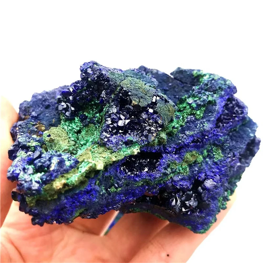 Natural Rough rough Blue Azurite Crystal Specimen Raw Stone Azurite And Malachite Mineral Specimen for home decoration