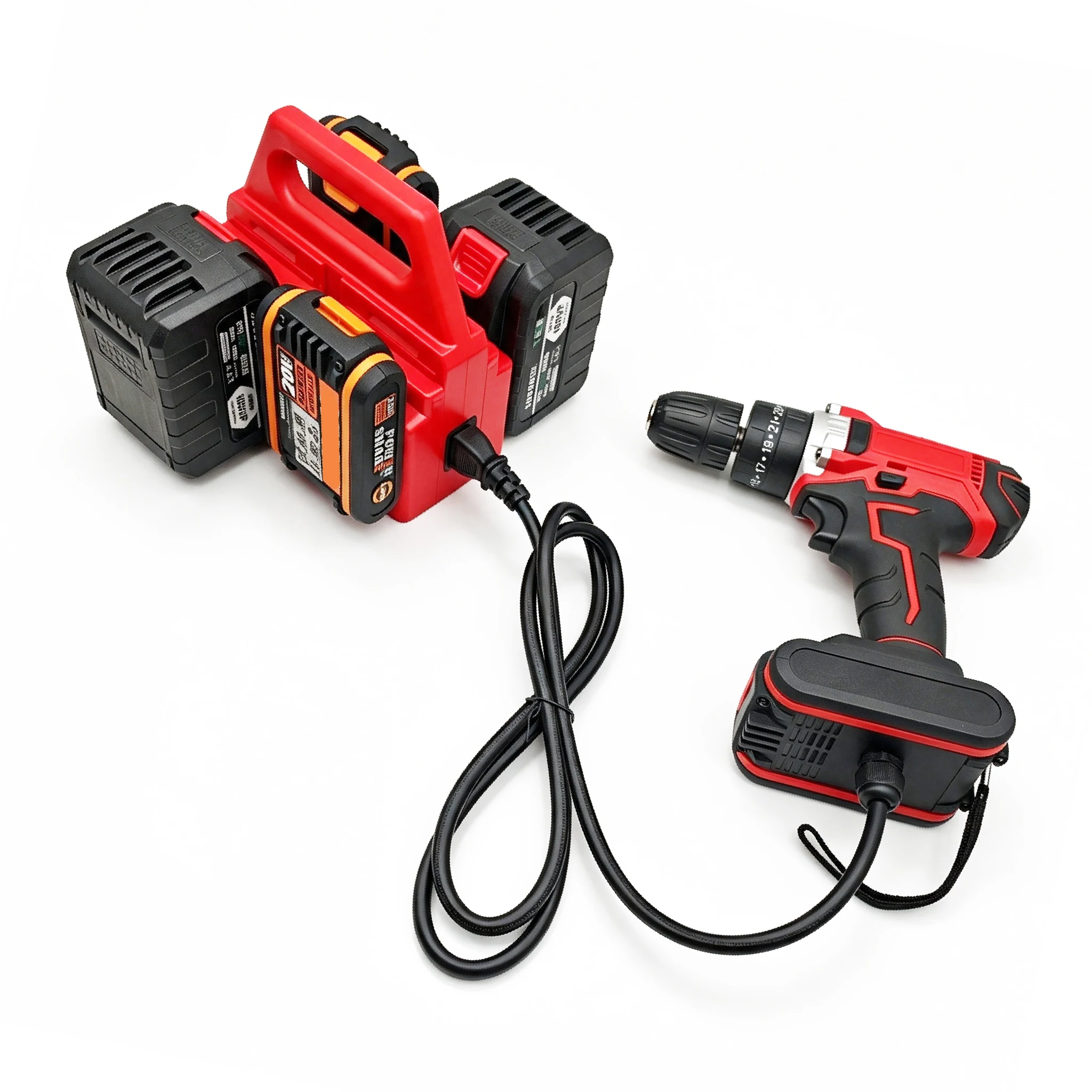 Kabelsplitter, verlängerter Leitungs-Gewichtsreduzierer-Adapter für Worx Lithium-Batterie, für DeWALT, für Milwaukee, für M18, für LXT-Maschine