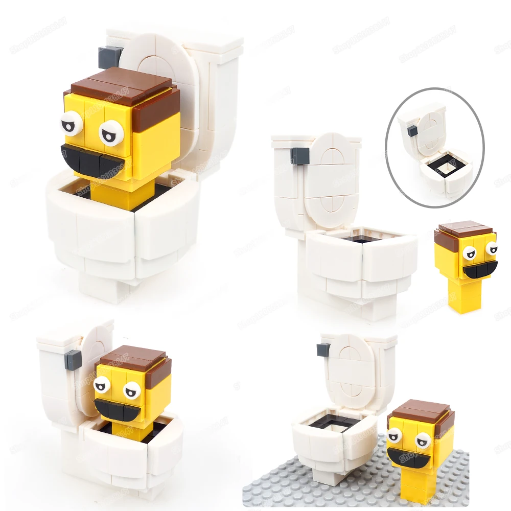 Toilet Head Building Block para Meninos, Montagem MOC, Figuras Amarelas, Toilet Man Race, Multiverso War Equipment, Cenas Modelo, Presente Brinquedos para Meninos