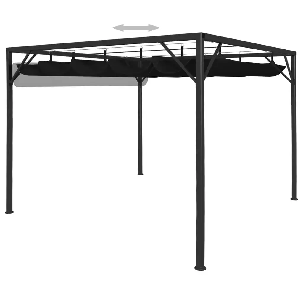 3x3m Garden Gazebo with Retractable Canopy - Stylish Anthracite Outdoor Shelter