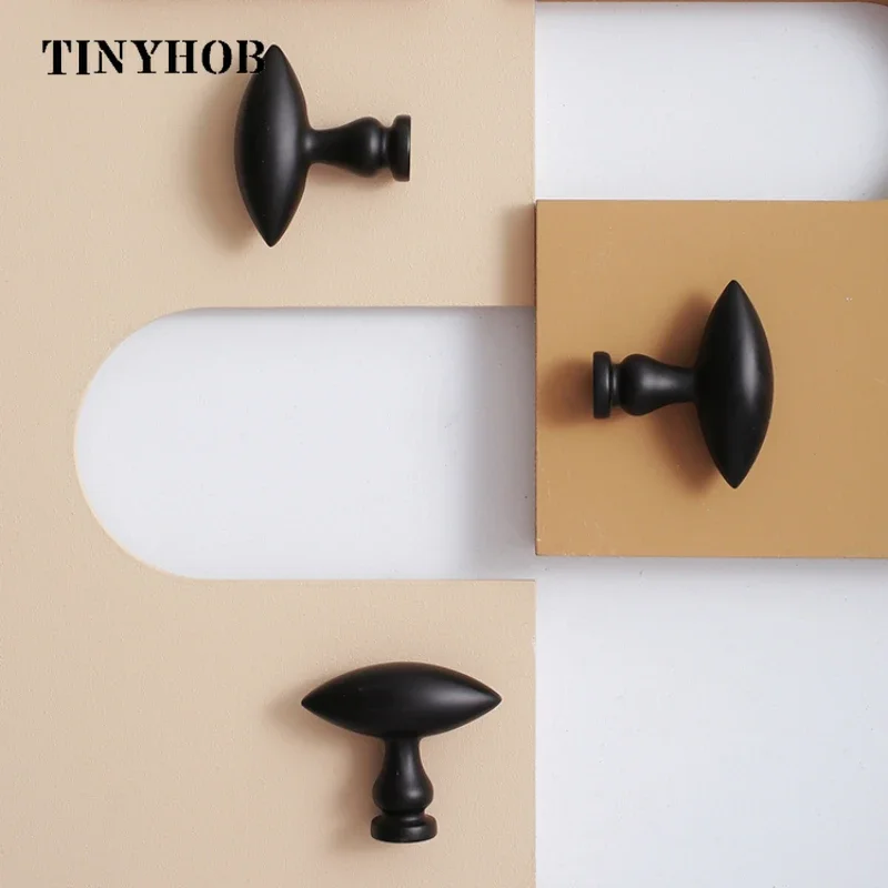 Black Solid Brass Door Knob European Furniture Handles Drawer Pulls Kitchen Cabinet Gold Knobs and Handles /Gold Decorative Knob