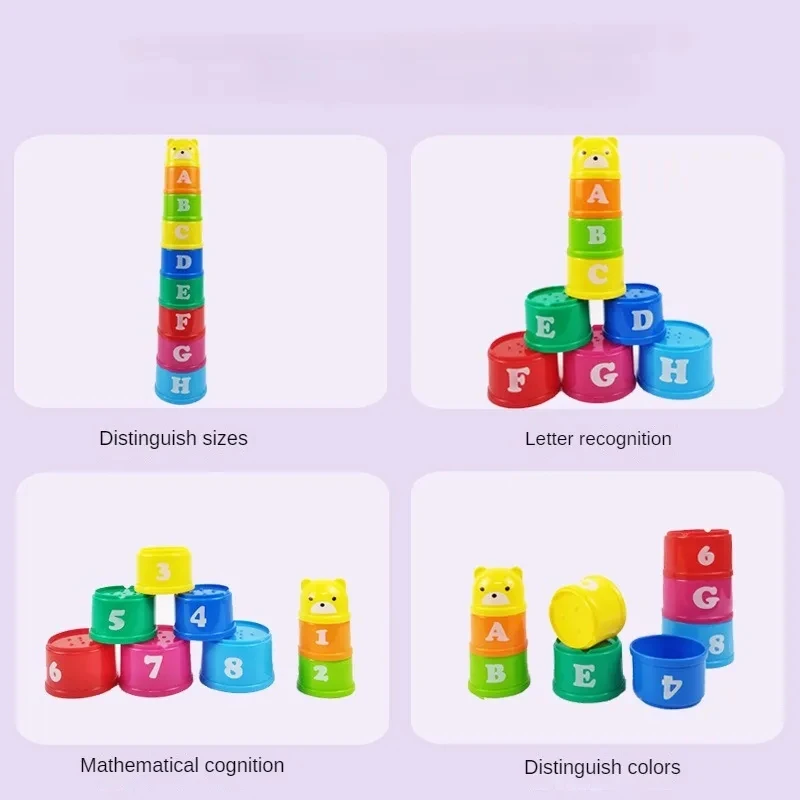 Kid Brain Response Battle Fold Cup Hand Speed Competition Fold Cup Baby Stack Game Early Education Puzzle Train Board Games Toy image 3