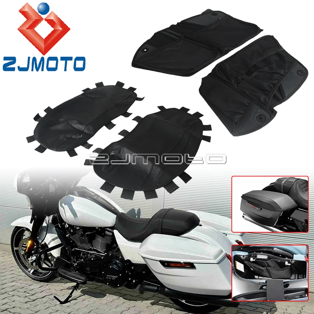 Motorcycle Side Box Fitted Lining Organizer Storage Bags & Saddlebag Lid Guard Cover For Harley FLHX FLHXSE FLTRX SE FLTRXSTSE