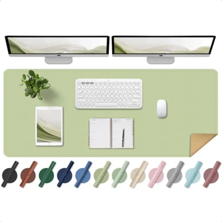 

Large Desk Pad Protector NonSlip Computer Mat for Desk 55'' x 17'' PU Leather Office Desk Mat for Home Office Laptop Desk Bl Pa