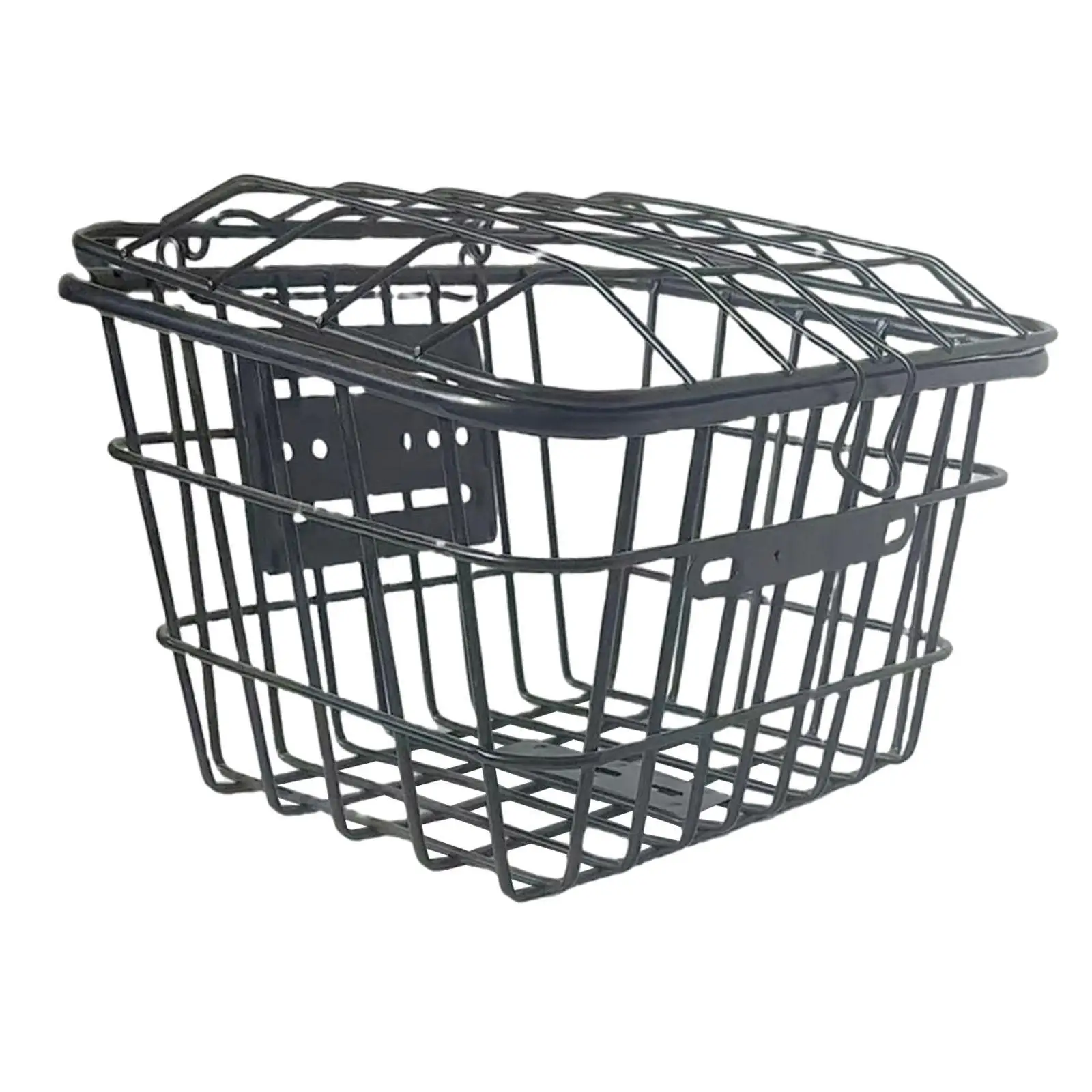 Rear Bicycle Basket with Lid Strengthened Frame for Mountain Bikes Black